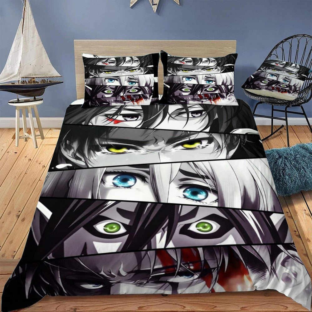 Attack On Titan Bedding Set Attack On Titan Characters Eyes Duvet Covers