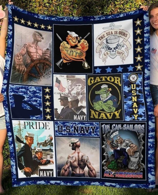 Seabees Blanket - Cozy  Durable Military-Themed Fleece Sherpa Blanket
