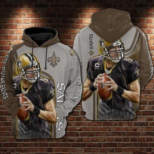 New Orleans Saints Football Drew Brees 3D All Over Print Hoodie & Zip Hoodie