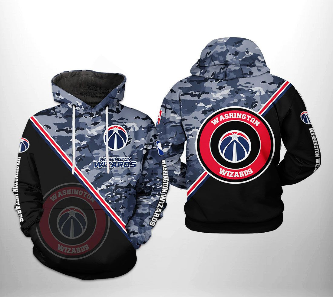 Washington Wizards US Camo Team 3D All Over Print Hoodie & Zip Hoodie