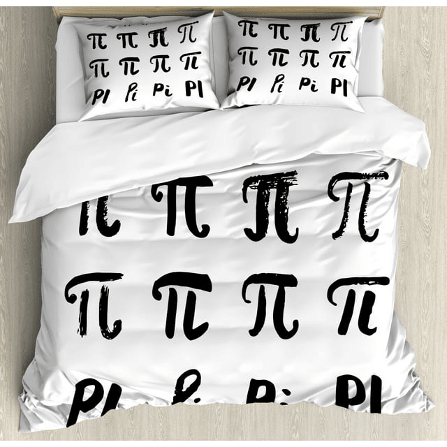 Pi Bedding Set Pi Symbol Different Fonts Pattern Duvet Covers