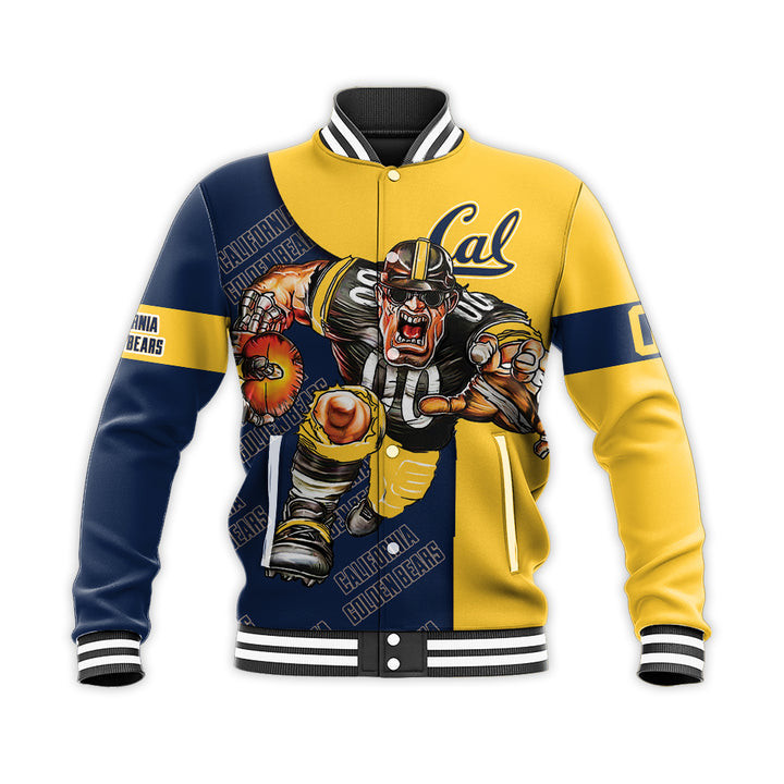 California Golden Bears Custom Text Number Blue Baseball Jacket