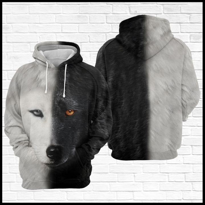 Wolf Black And White 3D All Over Print Hoodie & Zip Hoodie