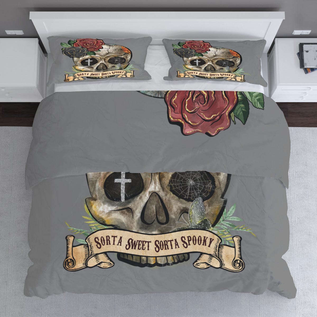 Skull Bedding Set Sorta Sweet Sorta Spooky Duvet Covers