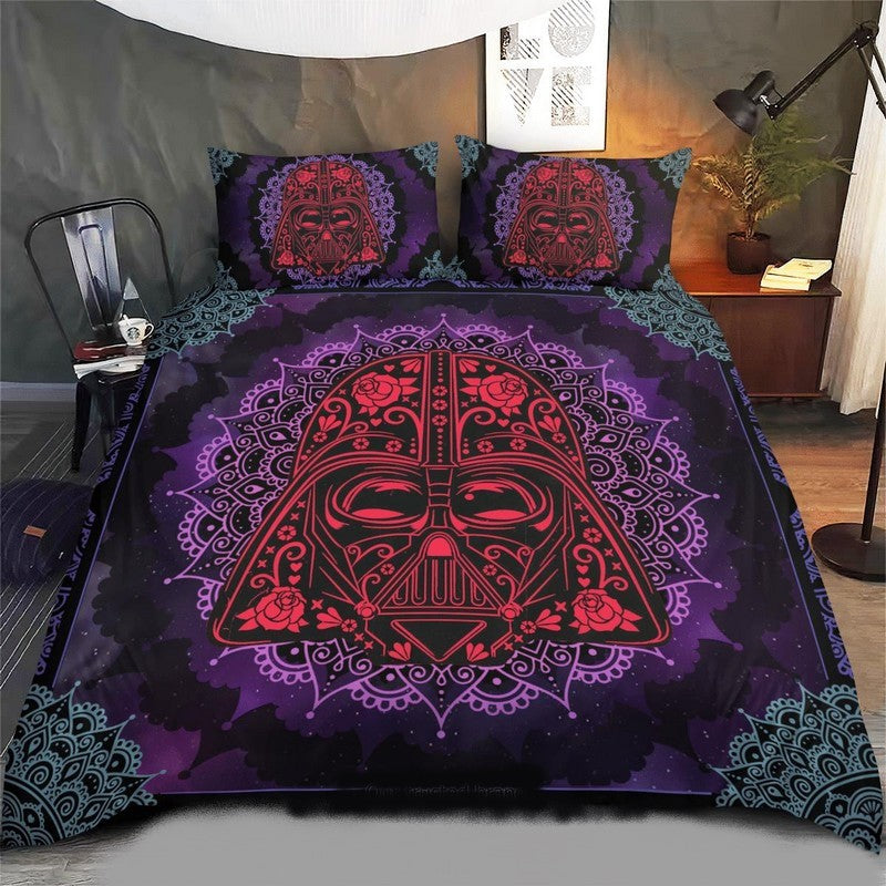SW Bedding Set SW Darth Vader Henna Pattern Duvet Covers Red
