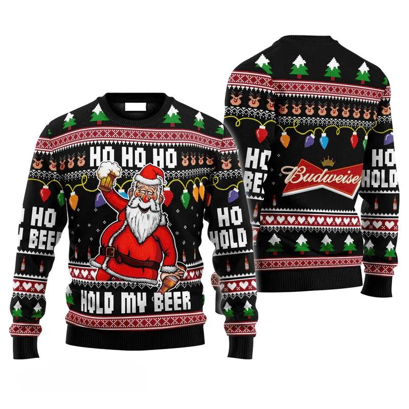 Budweiser Drunken Santa Ugly Christmas Sweater