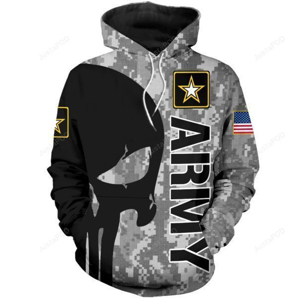 US Army Skull 3D All Over Print Hoodie & Zip Hoodie