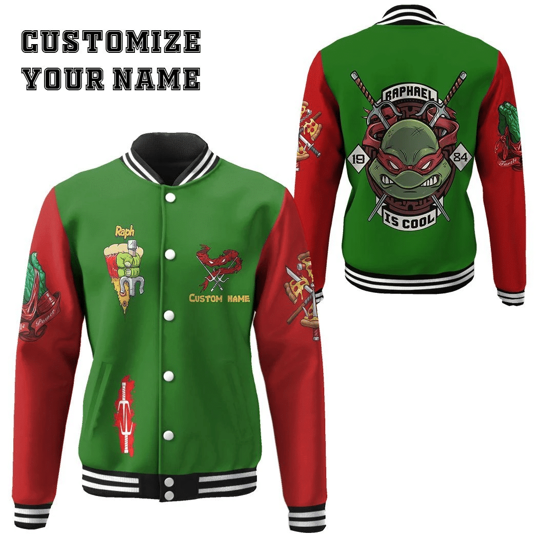 Gearhumans 3d Raphael Raph Tmnt Cosplay Custom Baseball Jacket 3