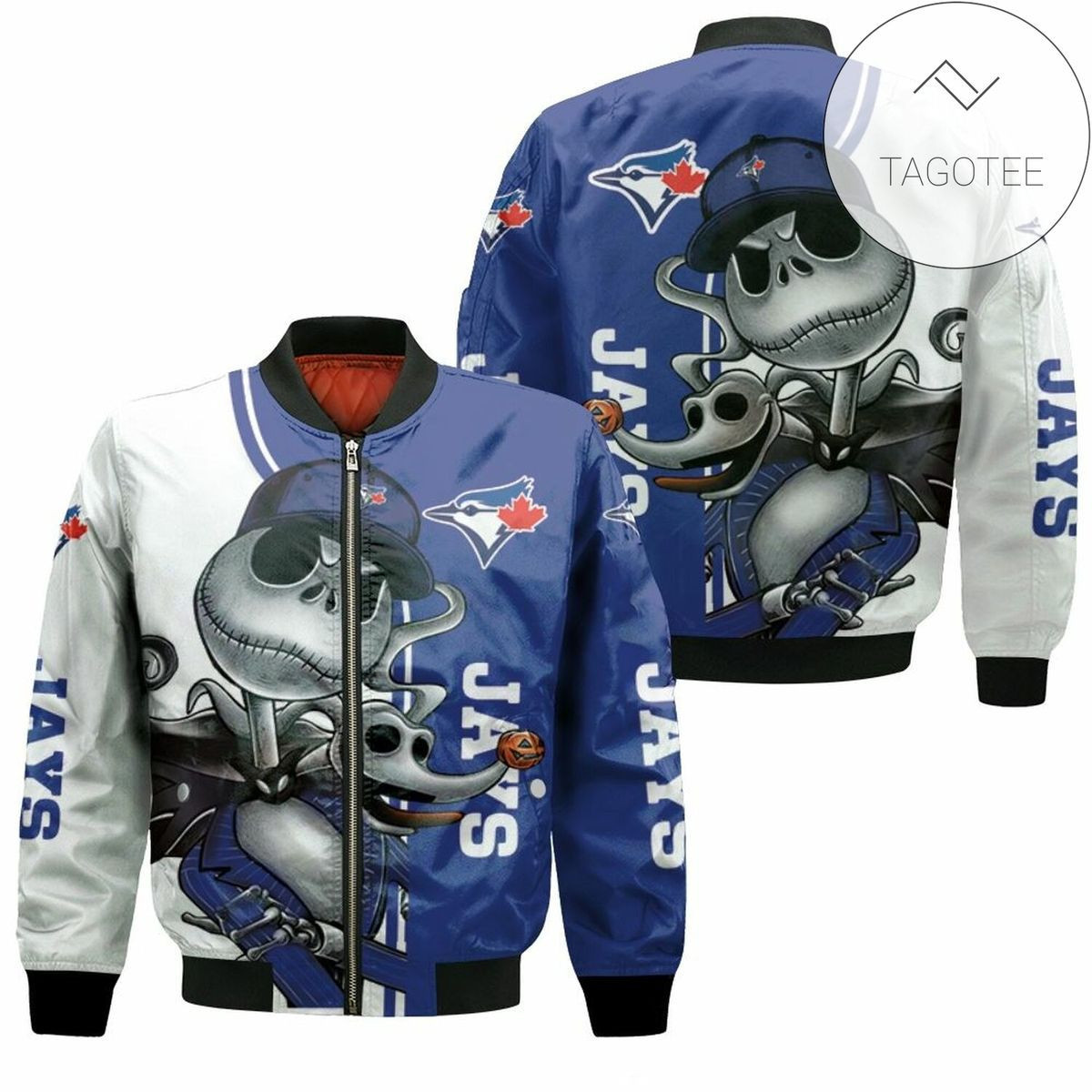 Toronto Blue Jays Jack Skellington And Zero Bomber Jacket