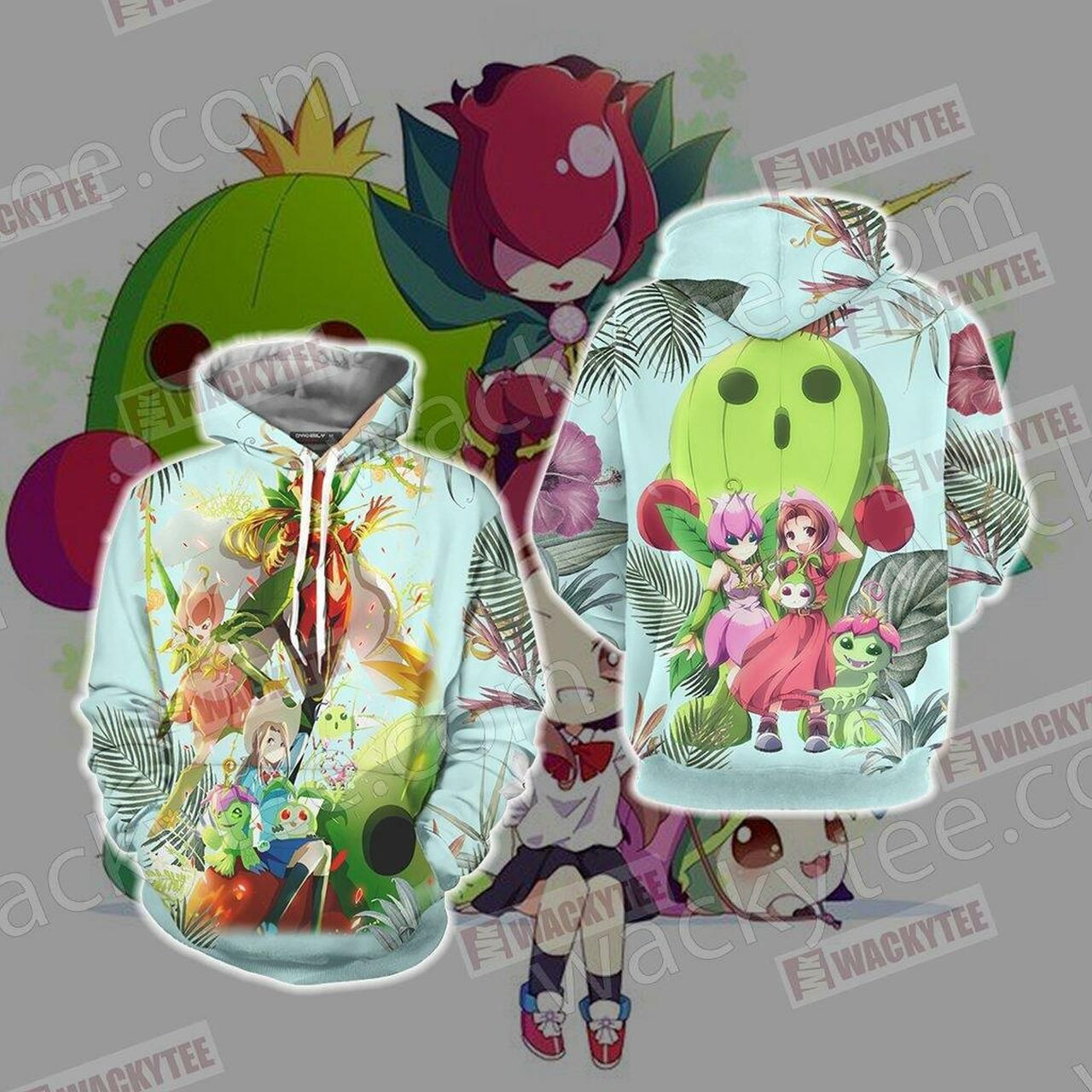 Digimon Palmon Evolution Line 3D All Over Print Hoodie & Zip Hoodie