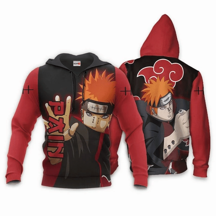 Naruto Pain Akatsuki 3d Hoodie Zip Hoodie