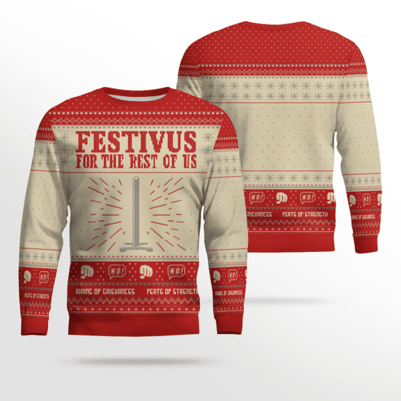 2025 Seinfeld Festivus For The Rest Of Us Pole Ugly Christmas Sweater