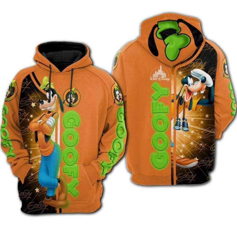 Goofy Dog Cartoon 3d Hoodie Zip Hoodie