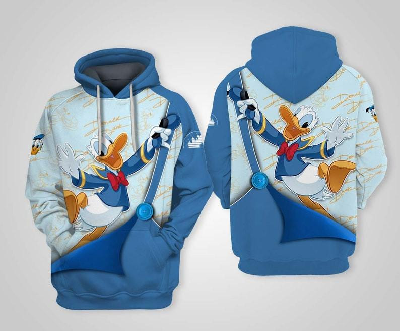 Cartoon Characters Fan Gift, Funny Donald Duck All Over Print Hoodie
