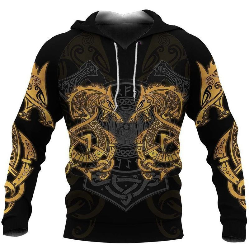 Fenrir Wolf Viking 3d Hoodie 3