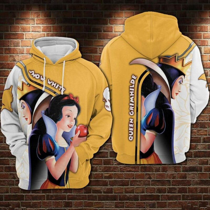 Snow White And Queen Grimhilde Over Print 3d Hoodie Zip Hoodie