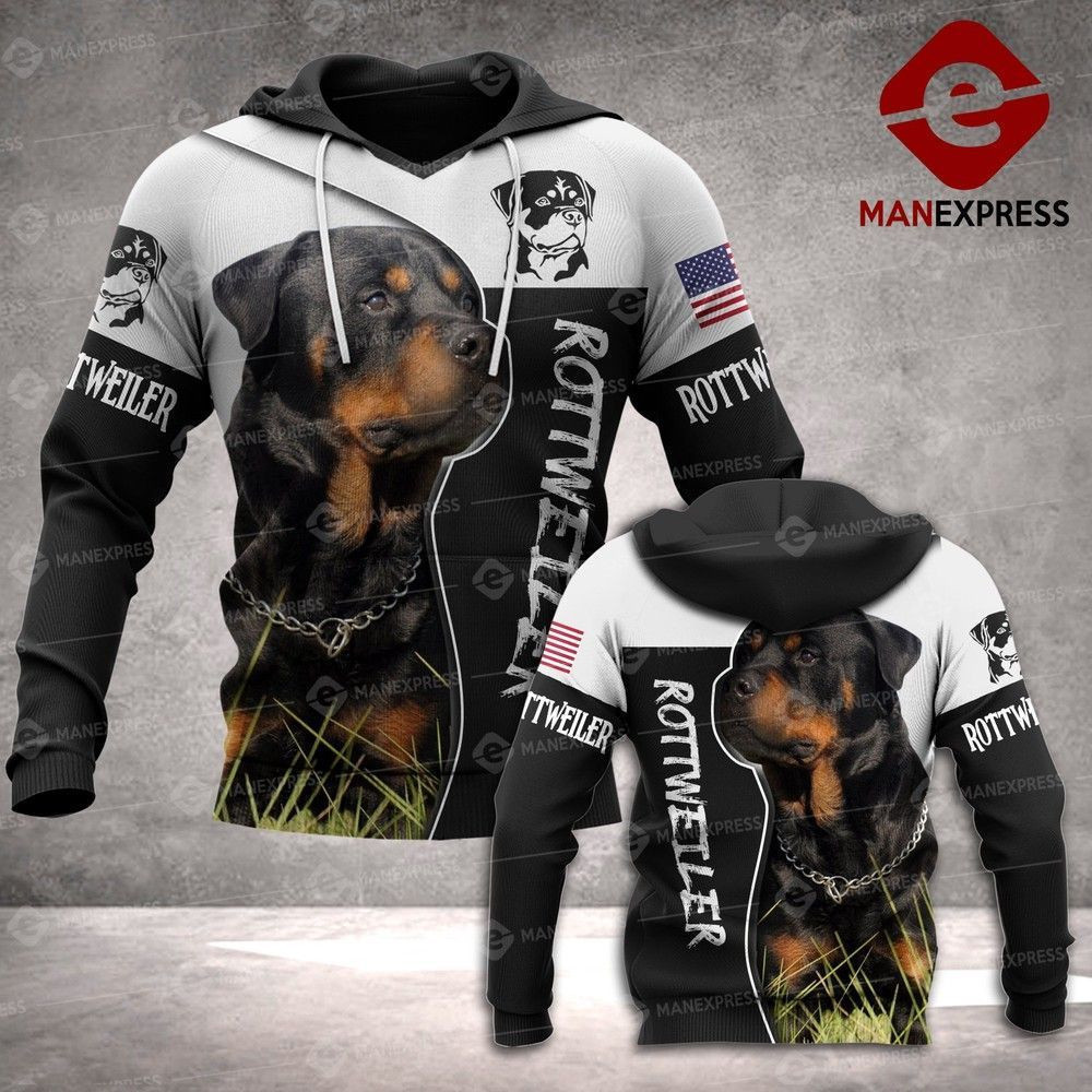 American Rottweiler 3D All Over Print Hoodie & Zip Hoodie