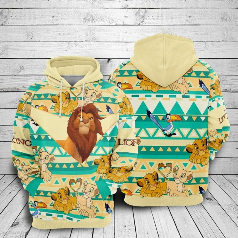 Tigger Couple Cartoon The Lion King Over Print 3d Hoodie Zip Hoodie