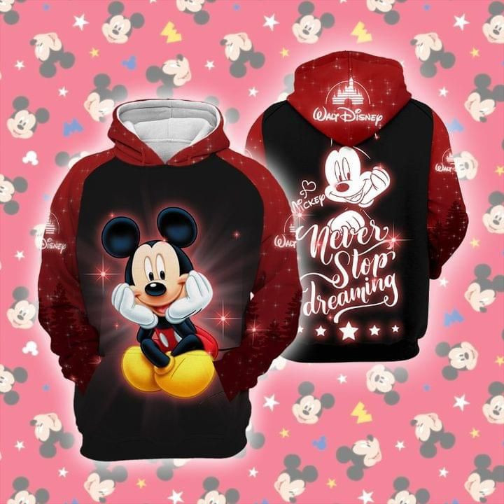 Mickey Mouse Never Stop Dreaming Full Printing Hoodie 3d Hoodie