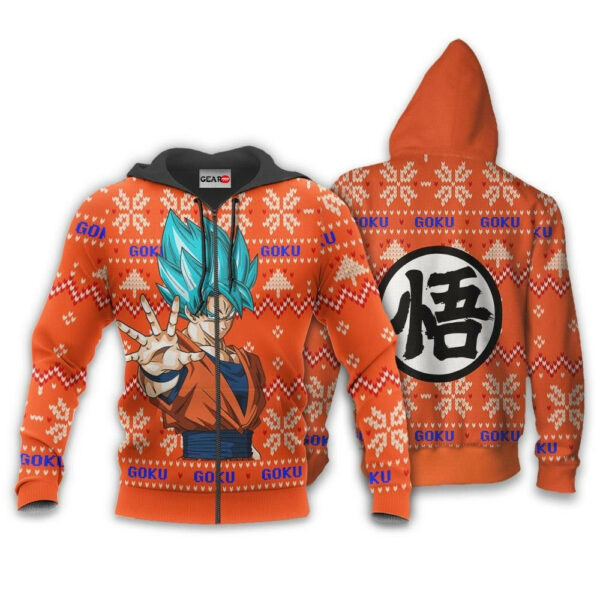 Goku Blue Ugly Christmas Dragon Ball Z Anime 1k341 Cartoon Graphic Outfits Aop 3d Hoodie, Zip Hoodie 1649