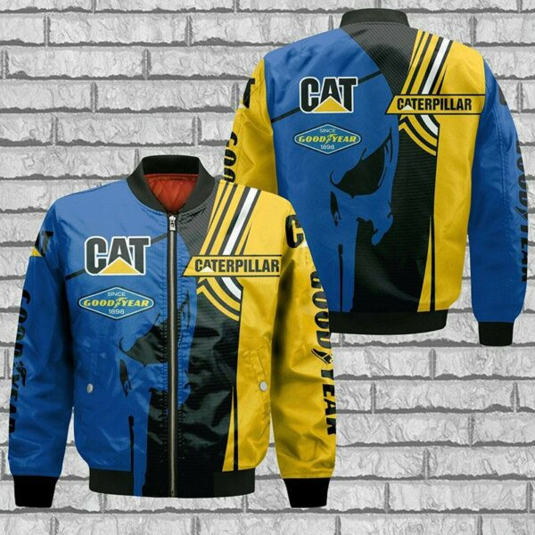 Caterpillar Blue Skull Bomber Jacket 280