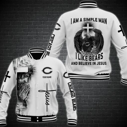 Chicago Bears Personalized Baseball Jacket 63