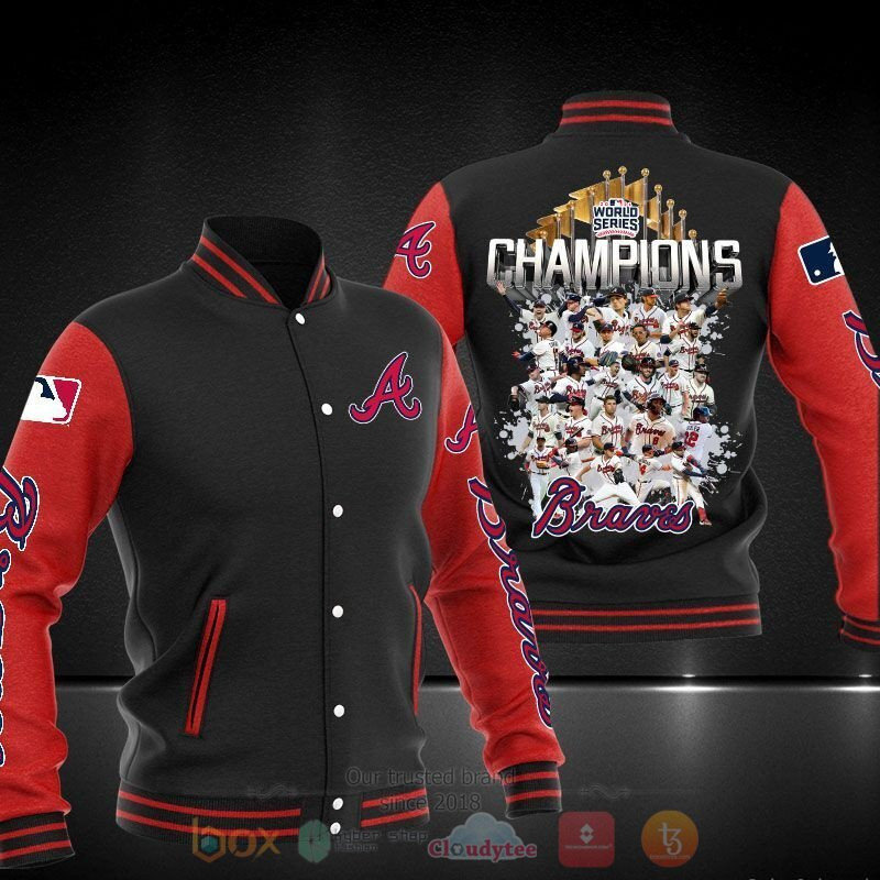 Atlanta Braves Black Red World Champions Baseball Jacket