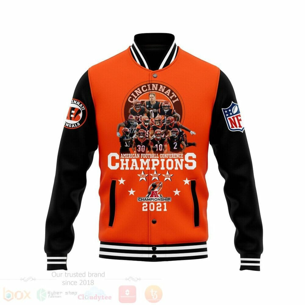 Cincinnati Bengals Black Orange Champions 2021 Baseball Jacket
