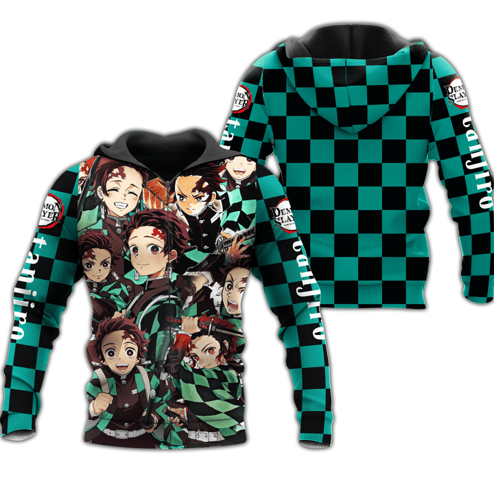 Tanjiro Zip Demon Slayers 3d Hoodie Zip Hoodie