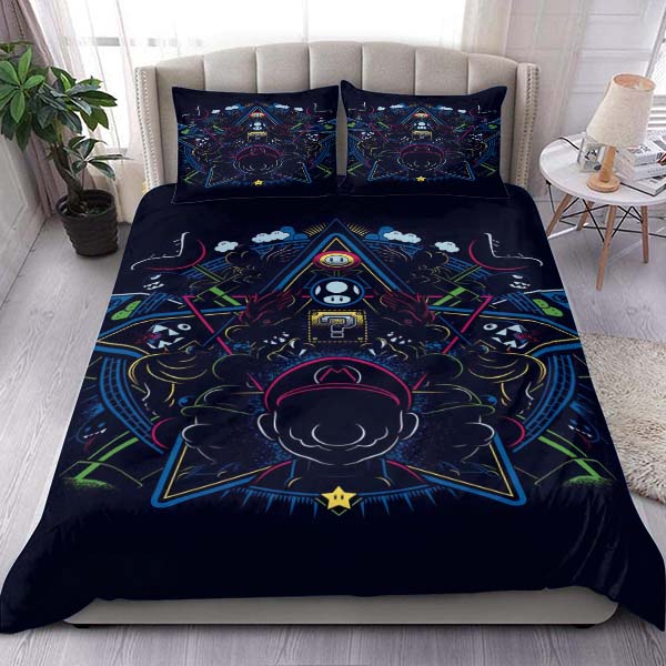 Mario Bedding Set Black Super Mario Bros Duvet Covers