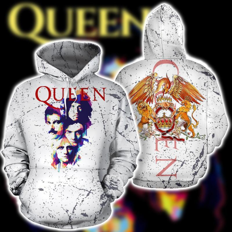 Queen Rock Band Logo All Over Print Hoodie