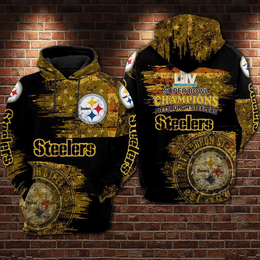 Pittsburgh Steeler 3D All Over Print Hoodie & Zip Hoodie