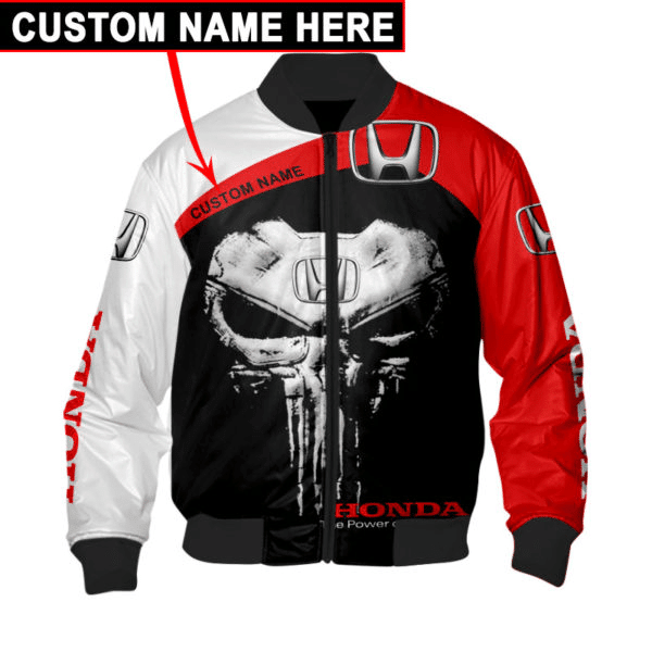 Honda Motor Custom Name 3 Fan Gift, Honda Motor Bomber Jacket 124