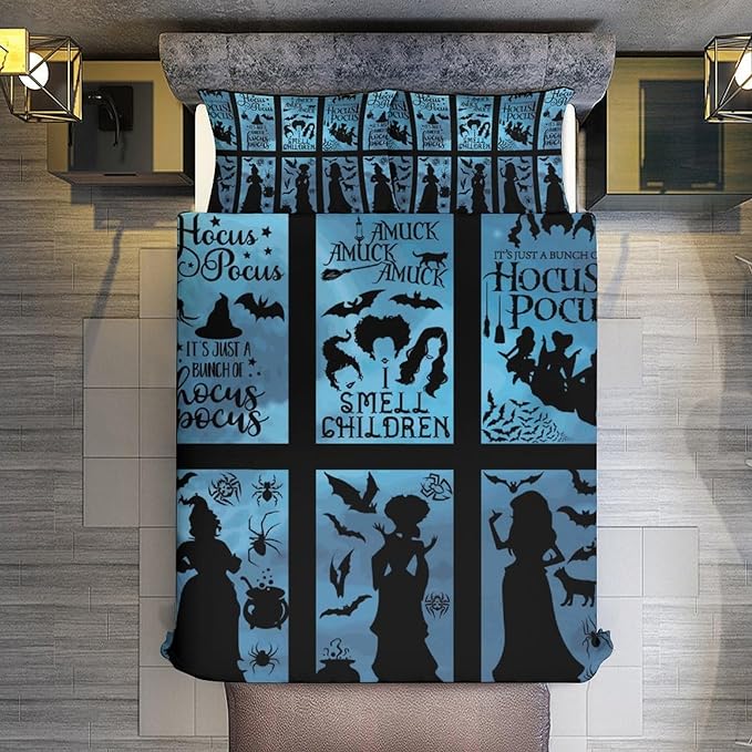 Hocus Pocus Bedding Set Amuck Amuck I Smell Children Duvet Covers Black