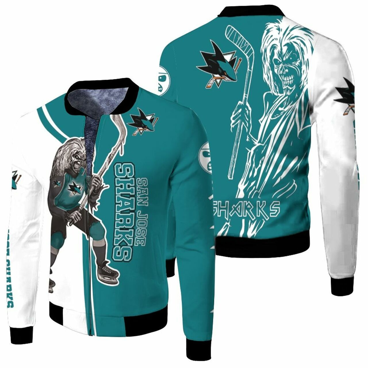 San Jose Sharks Zombie For Fans Bomber Jacket