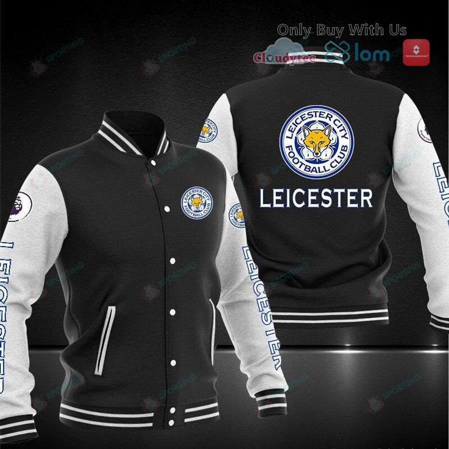 Leicester City FC Black Varsity Baseball Jacket