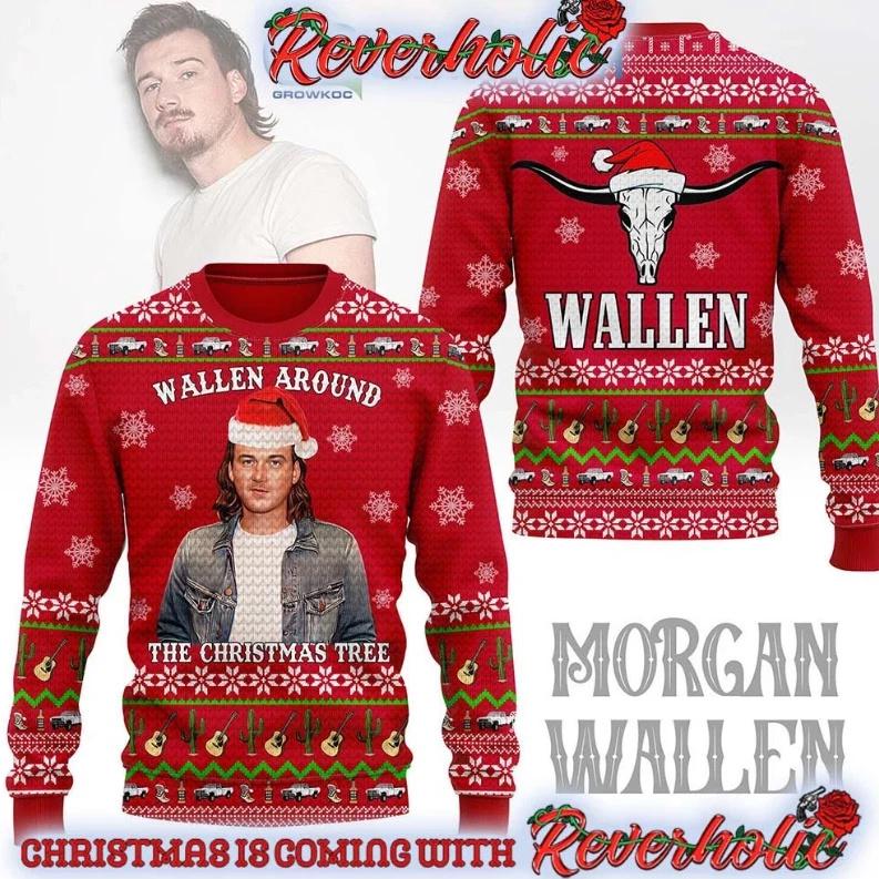 Morgan Wallen Around The Christmas Tree Ugly Christmas Sweater