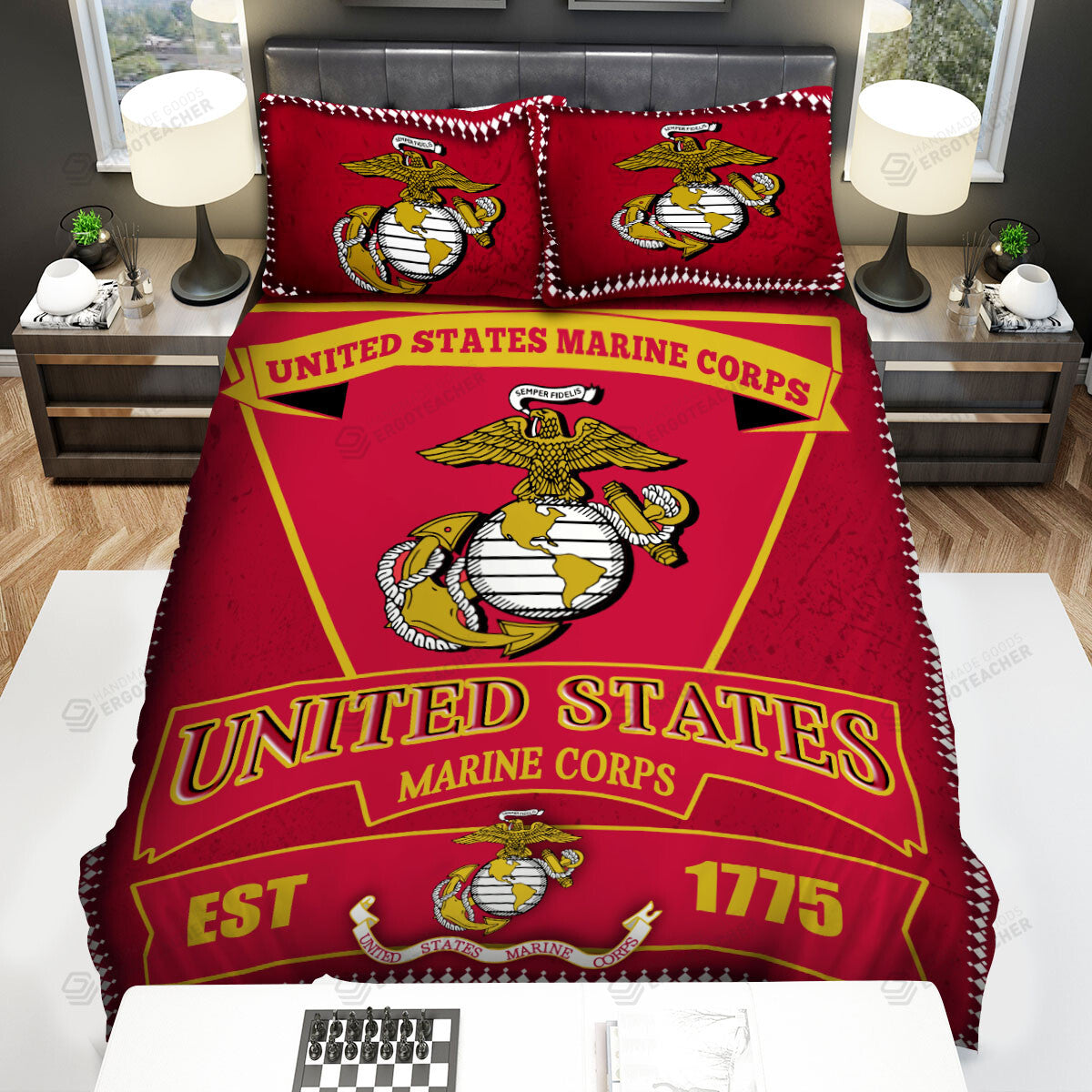 Veteran Bedding Set United States Marine Corps Est 1775 Duvet Covers