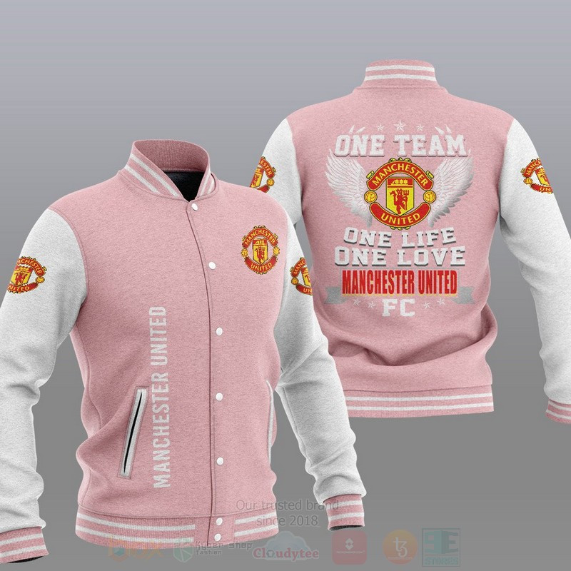 Manchester United Pink One Team Baseball Jacket