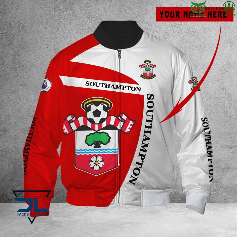 Southampton FC Custom Name Red White Bomber Jacket