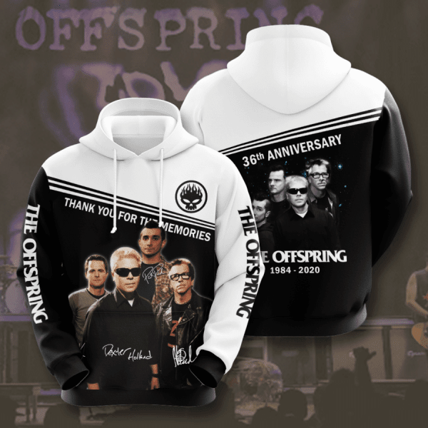 The Offspring 36th Anniversary 1984 2020 Signature Design Gift For Fan Custom 3d Hoodie All Over Printed Hoodie