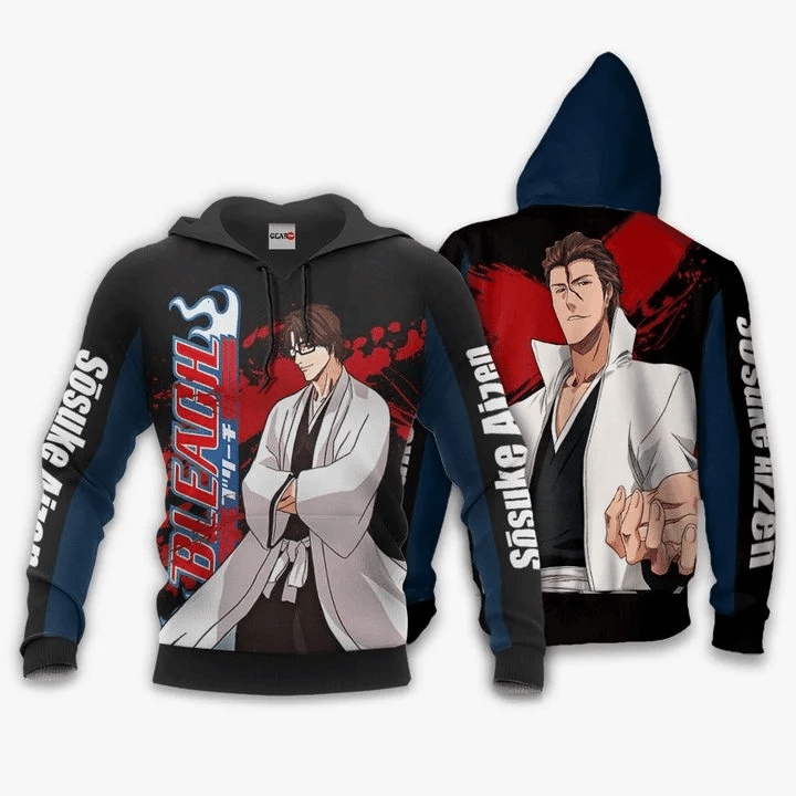 Sosuke Aizen Bleach 3d Hoodie Zip Hoodie