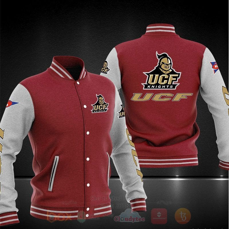 UCF Knights Red Grey Baseball Jacket