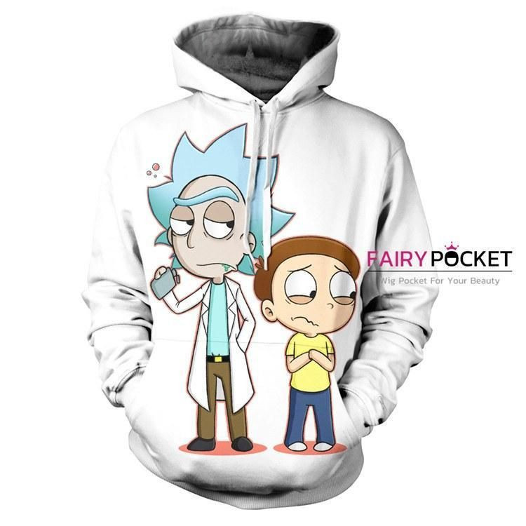 Rick and Morty White 3D All Over Print Hoodie & Zip Hoodie