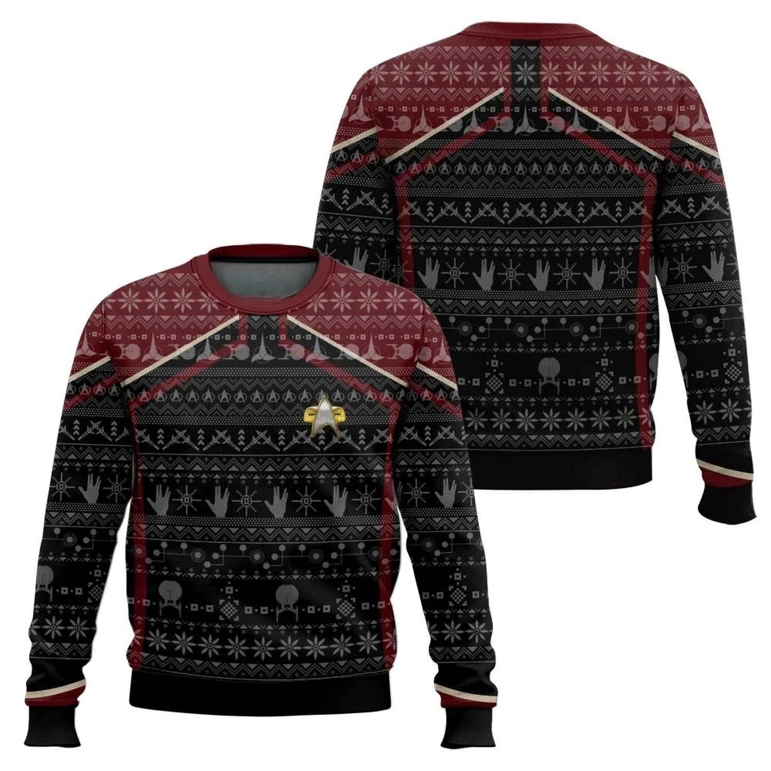 Star Trek Picard 2020 Red Ugly Christmas Sweater