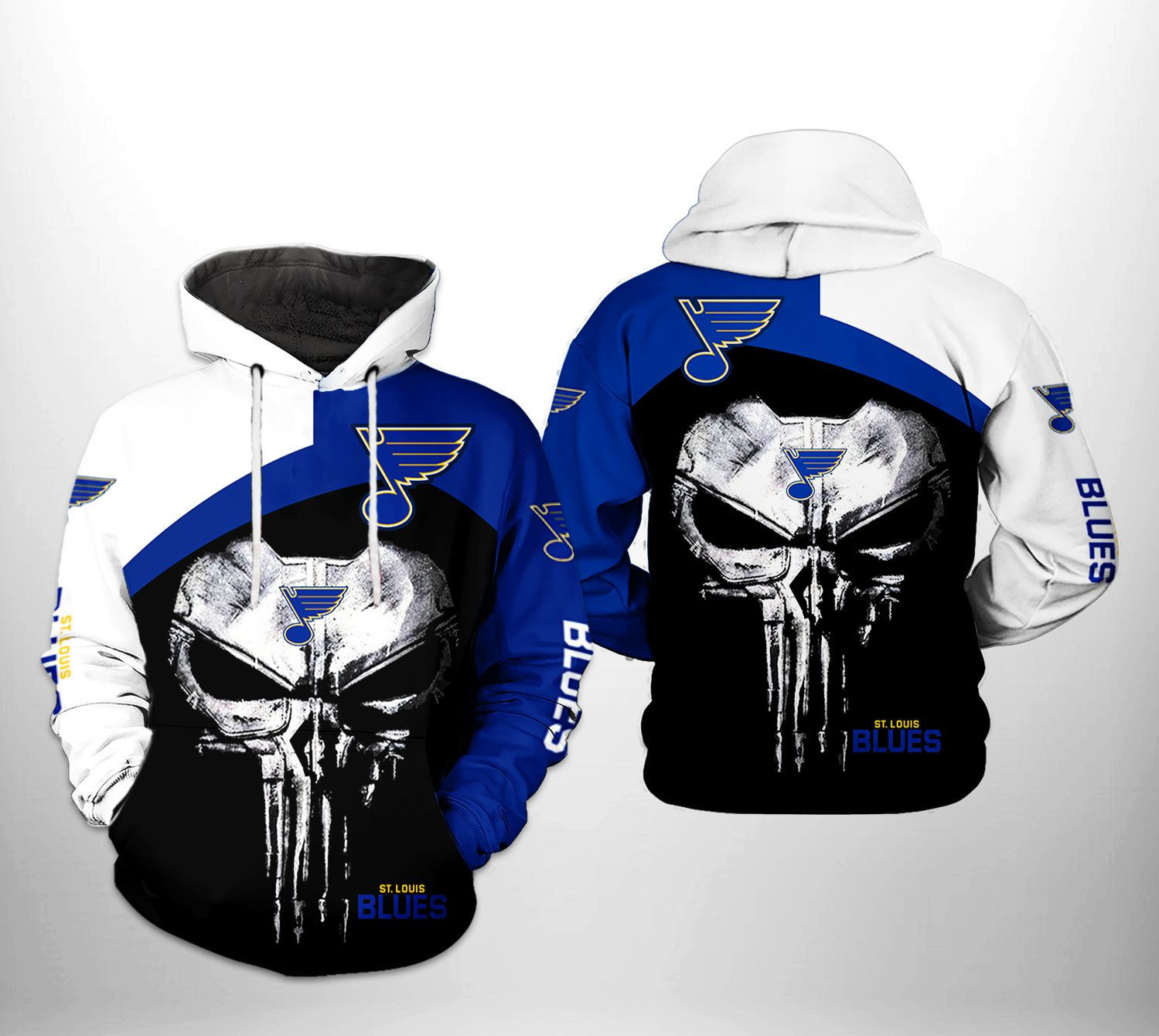 Columbus Blue Jackets Skull Punisher 3D All Over Print Hoodie & Zip Hoodie