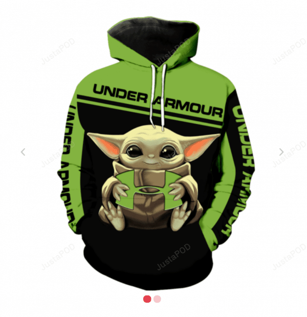 Baby Yoda Hug Under Armour 3d All Over Print Hoodie, Zip-up Hoodie
