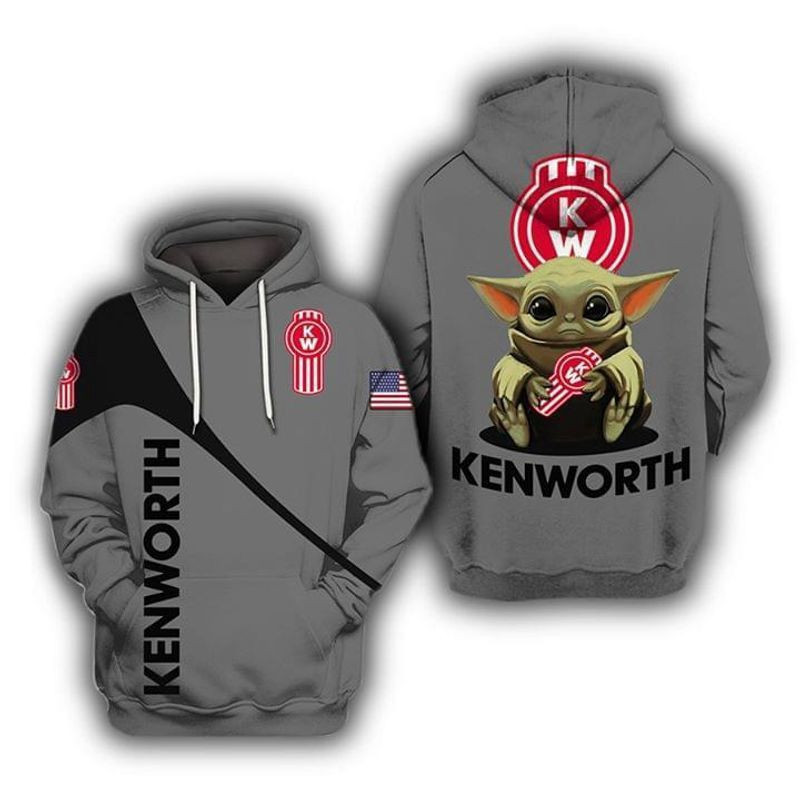 The Mandalorian Baby Yoda Holding Kenworth 3D All Over Print Hoodie & Zip Hoodie