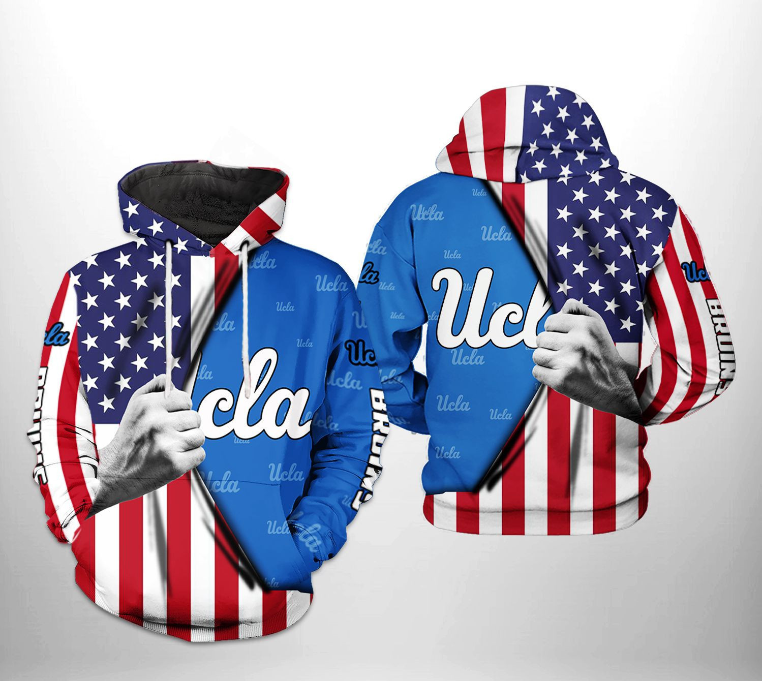 Ucla Bruins US Flag 3D All Over Print Hoodie & Zip Hoodie