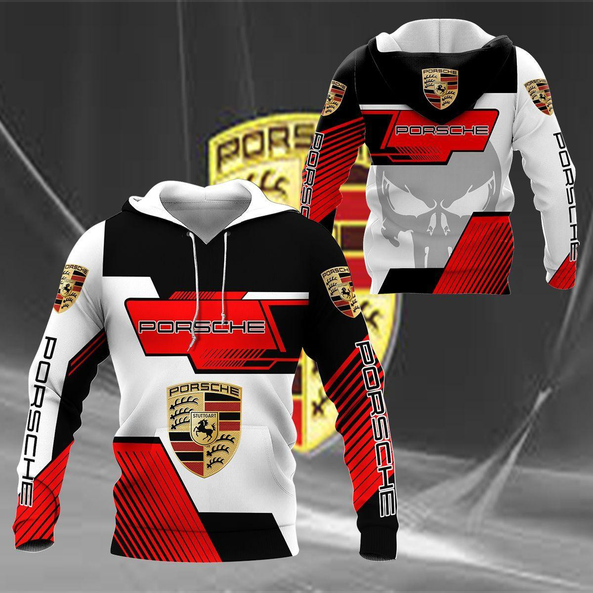 Porsche Shirt 434, 3d Hoodie Zip Hoodie